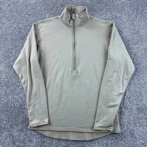 US Army Gen III Sweatshirt Mens M Long Beige Polartec Fleece 1/4 Zip Mid Weight - Picture 1 of 8