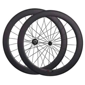 700c Carbon V Bremse Rennrad Radsatz 23/25mm Breite 38/50/60mm Tiefe Drahtreifen - Bild 1 von 8