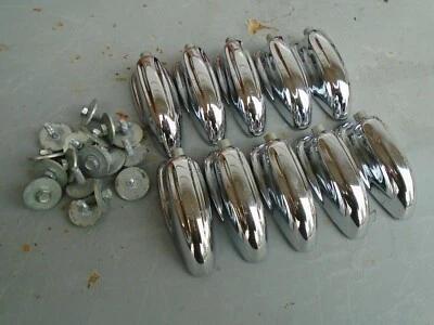 (10) VINTAGE 1970's SLINGERLAND CHROME LARGE BASS DRUM LUGS-3-PLY SHELL-CLEAN! - Image 1 of 4