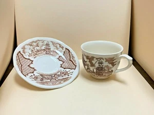 Vintage Alfred Meakin Flat Cup - Fair Winds - Brown - Sailor's Farewell - VGC - Picture 1 of 10