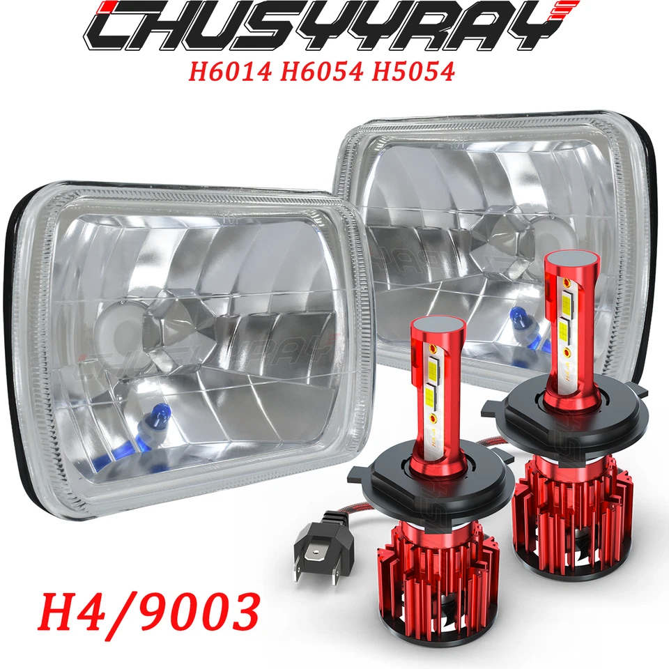 Par de lámparas de faros de lente de vidrio de 7x6 pulgadas para Nissan Pulsar NX 1,5 L 1,6 L 1983-1990 Foto 1 de 4