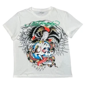 Ed Hardy Eagle Snake Tattoo WHITE T-Shirt LARGE New with tag - Picture 1 of 4