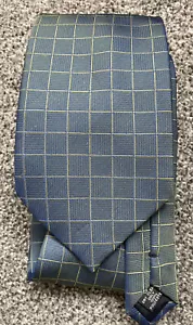 George blue/green check polyester tie 3.8" wide 56" long smart - Picture 1 of 4