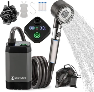 Upgrade Portable Camping Shower, 6000Mah Rechargeable Electric Shower Pump with - Picture 1 of 6