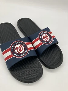 Washington Nationals FOCO Stripe Raised Slides Sandals Men’s US XL 13-14 - Picture 1 of 10