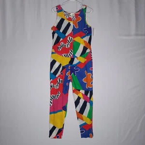 Mono Wear-Abouts De Colección Años 90 Sin Mangas Mujer Mediano Geométrico Multicolor Bolsillo - Imagen 1 de 11