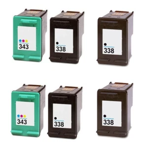 6 kompatible Tintenpatronen als Ersatz für HP 338 & HP 343 C3170,C3173,C3175,C3183 - Bild 1 von 1