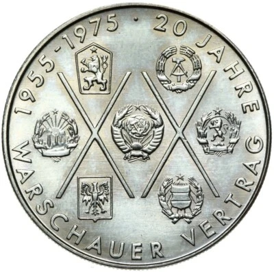 Commemorative coin - East Germany GDR - 10 Mark 1975 A - Warsaw Pact - UNC - Image 1 of 2