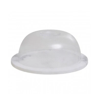 Round Solid Marble Cheese Board Food Serving Platter with Clear Dome Cover Lid - Image 1 of 4