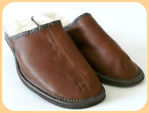 ZAPATILLAS DE PIEL DE OVEJA CABALLERO ESTILO MULA 100% CUERO GENUINO SUPERIOR E INTERIOR - Imagen 1 de 5