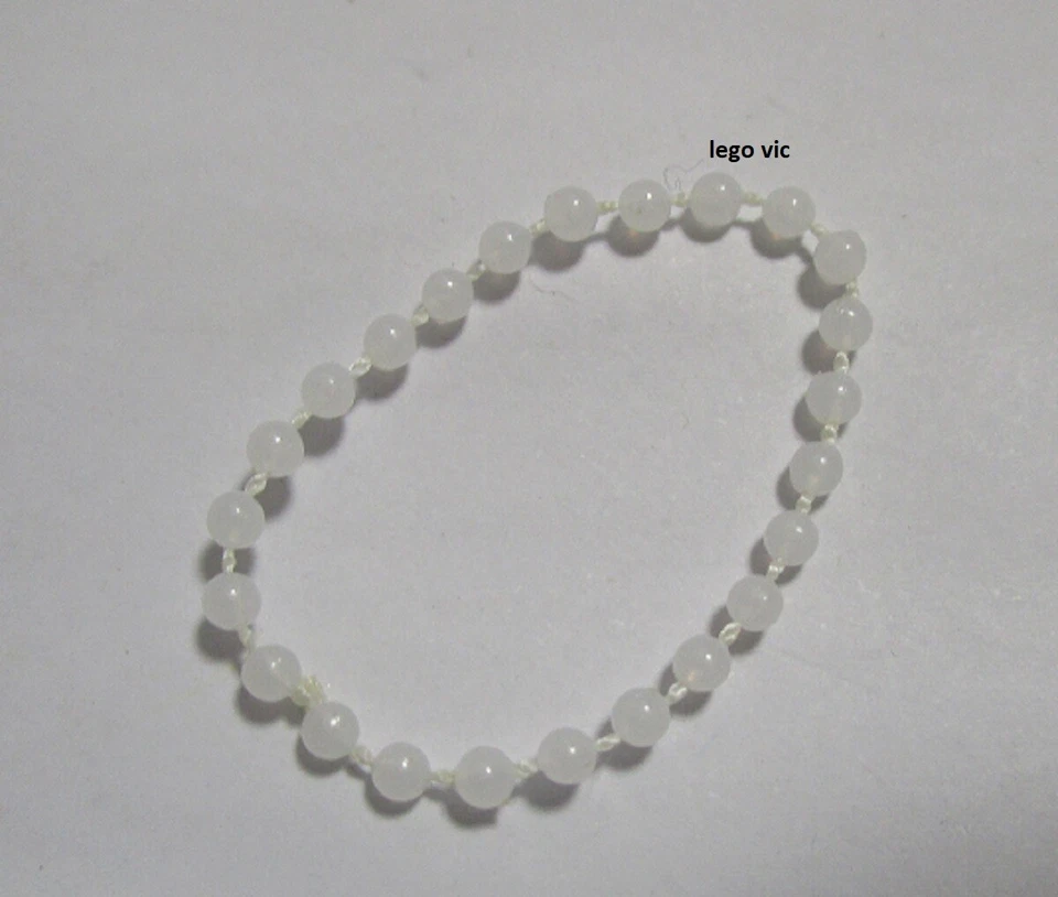 Lego 71477 x2 Necklace Milky White Collier Blanc du Scala 3203 3242 MOC A18 - Photo 1/1