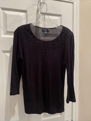 Blusa Top Chaps Mujer Hermosa Pull Over Back Lentejuelas ��Preciosa������ Talla M Foto 1 de 3