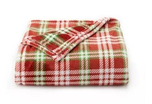 NEW CHRISTMAS Holidays Red Green Plaid Throw Blanket Oversize Super Soft 60x72 - Picture 1 of 1