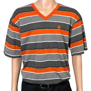 Vintage Phat Farm Men's 3XL Short Sleeve Orange Gray Stripe Polo Shirt 3X XXL - Picture 1 of 11