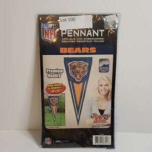 Chicago Bears 34" x 14" Pennant Flag Applique & Embroidered Indoor Outdoor New