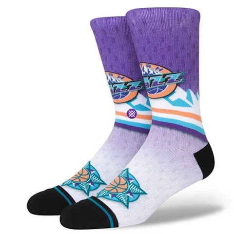 Men's Utah Jazz Purple NBA Basketball Stance Fader Screw Socks - Size Large Cover