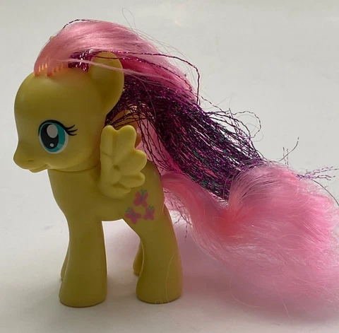 My Little Pony Fluttershy 3” Brushable Figure with Tinsel Hair Cover