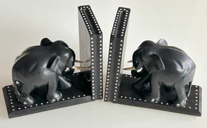 Fermalibri Elefante in ebano Vintage - Foto 1 di 23