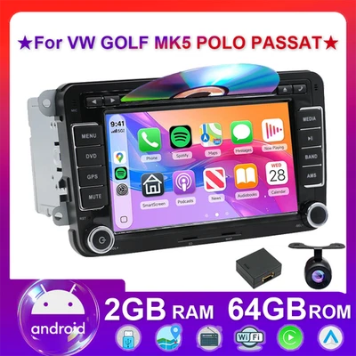 Head Unit FOR VW GOLF MK5 POLO PASSAT JETTA CarPlay Android16 Car Stereo GPS AHD - image 1 of 4