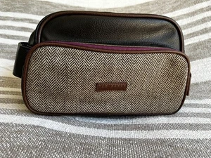 Ted Baker Mens Travel Bag Toiletries Brown/Tweed 2 Compartment - Picture 1 of 8