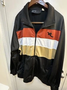 Roca Wear Track Jacket Mens 2XL Y2K Hip Hop Brown & Orange Windbreaker - Picture 1 of 5