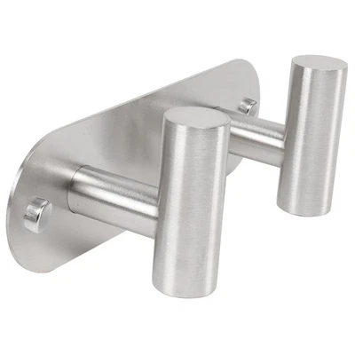 Perchero de pared 8 perchas de alta resistencia de acero inoxidable negro mate Foto 1 de 4