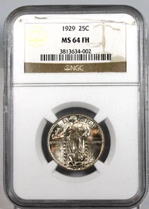 1929 Standing Liberty Quarter - NGC Graded MS64 Full Head !! - Picture 1 of 3