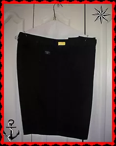 42 Negro oscuro DOCKERS Hombre Vestido plano Casual Poliéster Casual Pantalones cortos 9 "inseam - Imagen 1 de 3
