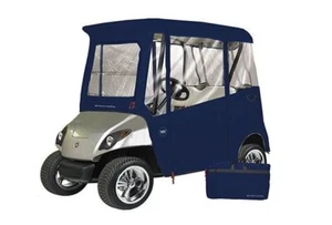 Custom Drivable 2 Person Golf Cart Enclosure Cover for Yamaha Drive - Navy Blue - Foto 1 di 6