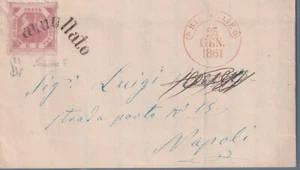 Neapel 1858: BISCEGLIE Svolazzo Typ 7 + roter Kreis (Kat.57/113) - Bild 1 von 2