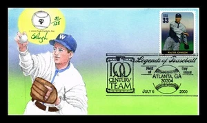 DR JIM STAMPS US COVER WALTER JOHNSON LEGENDS OF BASEBALL FDC PUGH HAND PAINTED - Picture 1 of 2