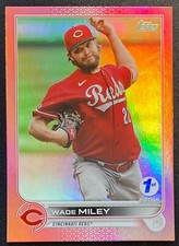 2022 Topps Series 1 1st Edition - WADE MILEY - HOT PINK FOIL /10-Cincinnati Reds