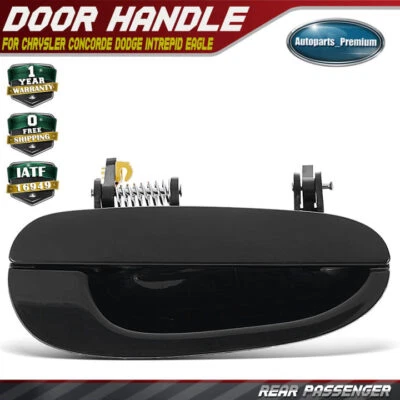 Rear Right Black Exterior Door Handle for Chrysler Concorde Dodge Intrepid Eagle - Image 1 of 4