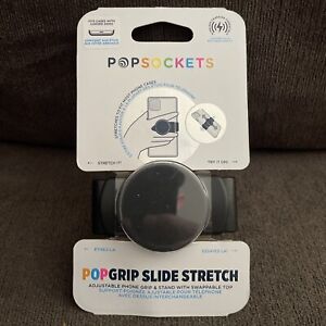 PopSockets Phone Grip Stand SLIDE STRETCH POPGRIP Black