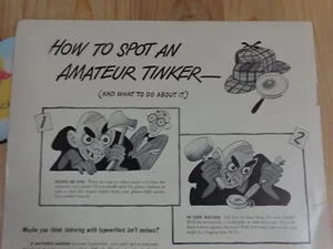 Royal Typewriter Magazine Ad Print 1943 WWII Spot an Amateur Tinker - Picture 1 of 4