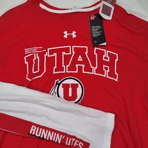 Camicia Utah Runnin' Utes uomo 2XL sciolta Under Armour rossa manica lunga - Foto 1 di 11