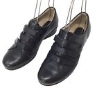 Ecco Leather Black 3 Three Strap Comfort Shoes Size 38 / 7-7.5 Wedge Casual