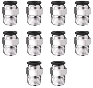 10 PIEZAS Accesorios Empujar para Conectar Tubo de 1/4 Pulgada OD x 1/4 Pulgada NPT Rosca Neumática... - Imagen 1 de 7