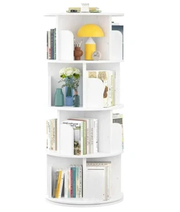 360° drehbares Bücherregal offener Bücherschrank 4 Ebenen Drehregal Standregal - Bild 1 von 6