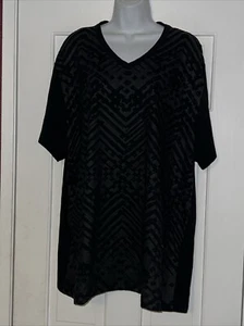inc international concepts tops 3XL Short Sleeves Blouse Black - Picture 1 of 8