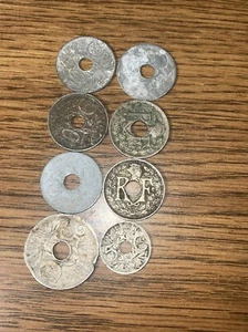 8-French - 1920, 1922, 1937 10 CENTIMESE 1922, 25 C, 1936 5C, 1941 2C, 1945 10C - Picture 1 of 2