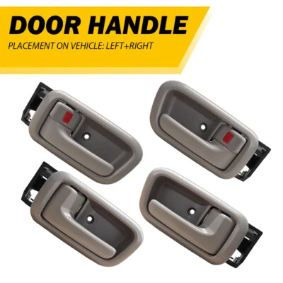 4PCS Interior Door Handle Beige w/Door Lock Button For 2000-2006 Toyota Tundra T - Изображение 1 из 4