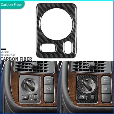 Cubierta de panel de interruptor de faros de fibra de carbono real para Saab 9-5 99-05 Foto 1 de 4