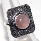 Rose Quartz 925 Silver Plated Gemstone Handmade Ring US 5 Jewelry AU B250