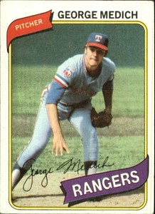 1980 Topps Texas Rangers Baseball Card #336 George Medich - VG