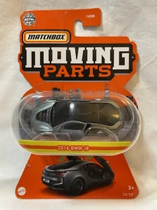 2022 Matchbox 2016 BMW i8 parti mobili 36/50 porta argento aperta piccolo strappo su carta - Foto 1 di 3