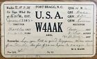 1930 - Karta QSL - Fort Bragg, Karolina Północna USA - W4AAK - M.E. Mężczyzna