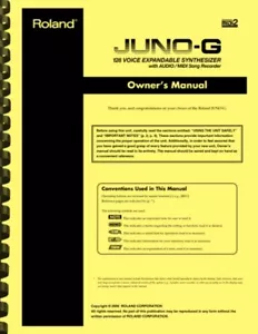 Roland Juno-G Synthesizer Owner's Manual AND Service Notes - Bild 1 von 6