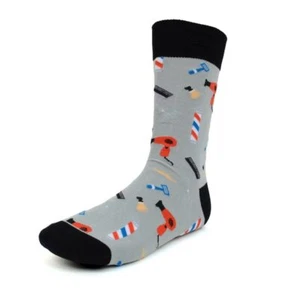 Calcetines de barbero novedad parquet para hombre NUEVOS talla única para la mayoría de los estilistas - Imagen 1 de 2