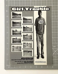 Paul Luna Blockhead Skateboards 1994 anuncio impreso años 90 Skate Girl Trouble video promoción - Imagen 1 de 1